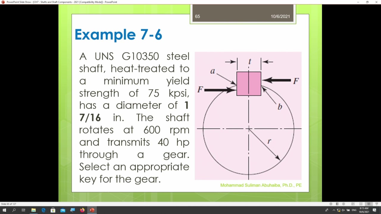 Lecture 10: Chapter 7 - Shafts and Shaft Components 4