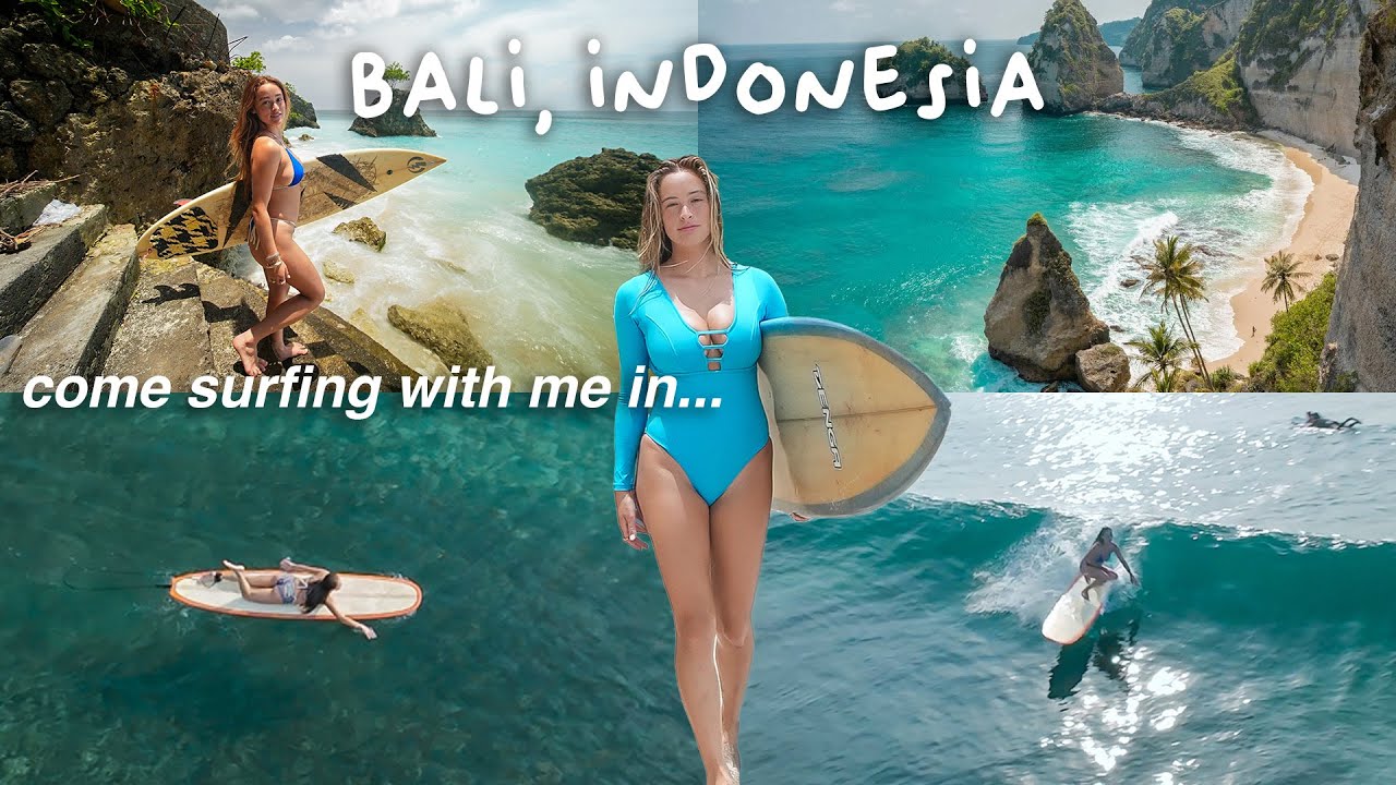 СЕРФИМ СО МНОЙ НА БАЛИ | мопеды, кафе, пляж Паданг-Паданг и голубая вода 🏄‍♀️