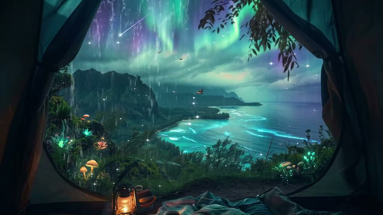 Cozy Camping in Rainstorm | Rain on Tent Sounds for Deep Sleep and Relaxing Night Ambience