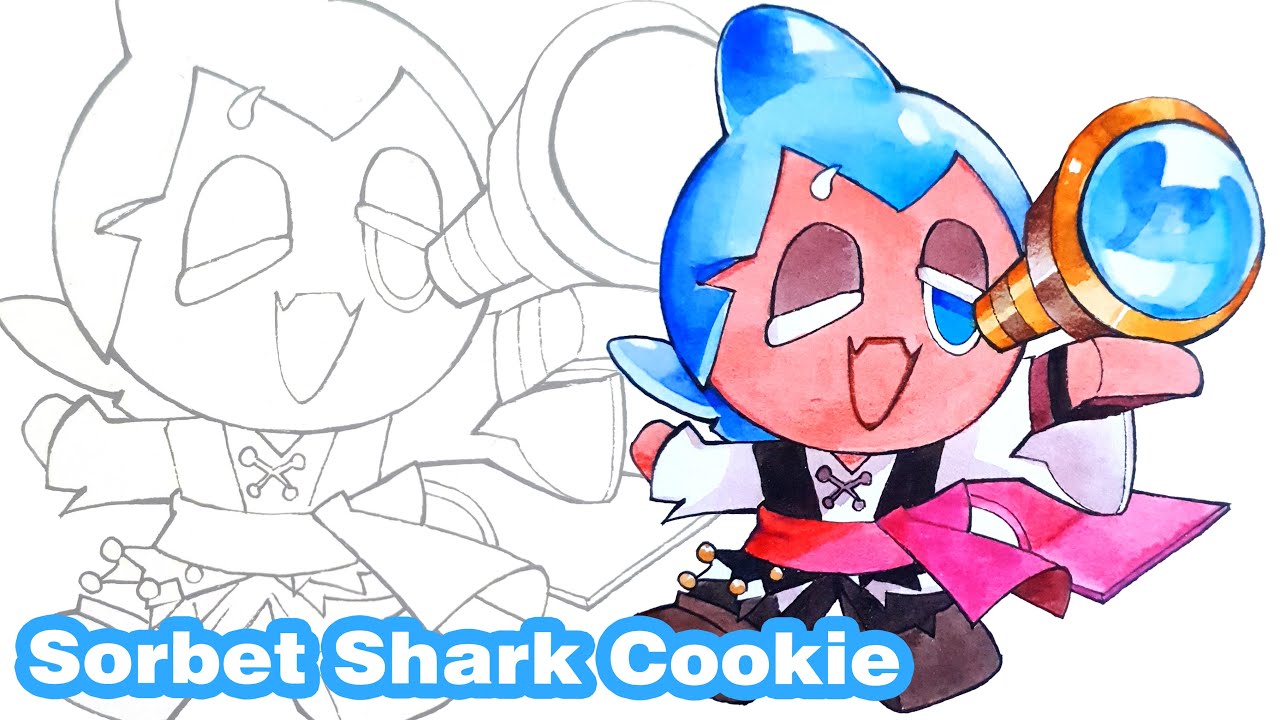 How to draw Sorbet Shark Cookie | Cookie Run Kingdom | Drawing Tutorial