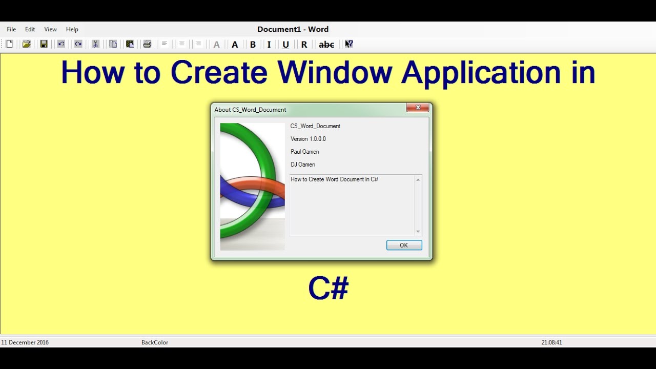 How to Create Windows Application in C#