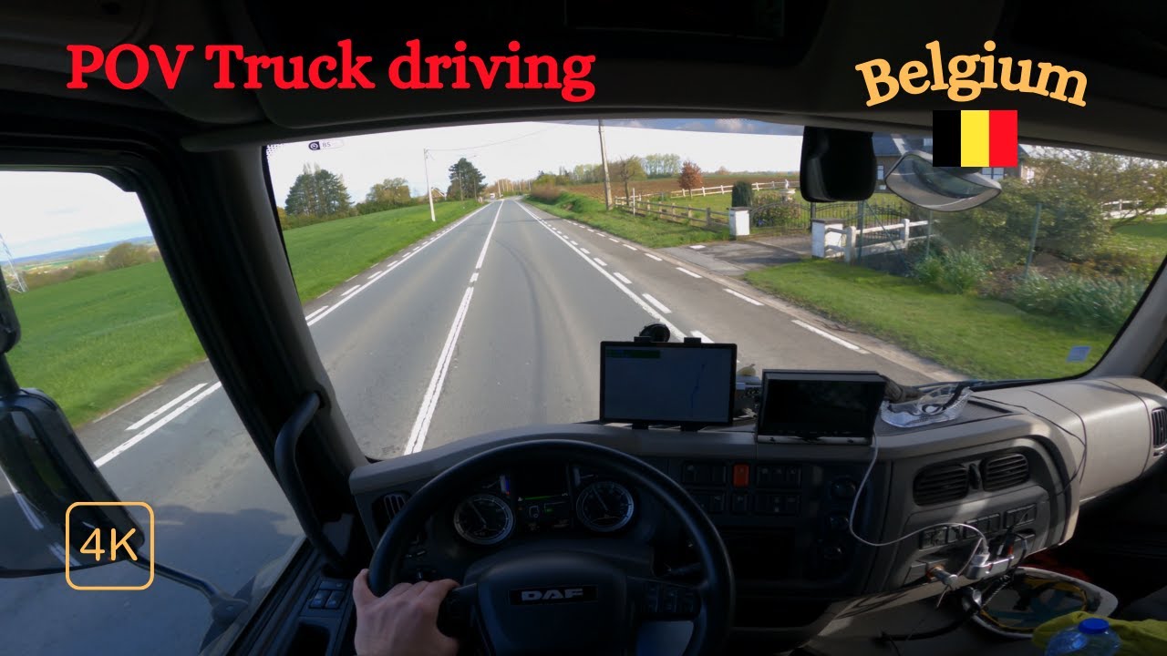 POV Truck Driving in Belgium - First video! 4K Cockpit View