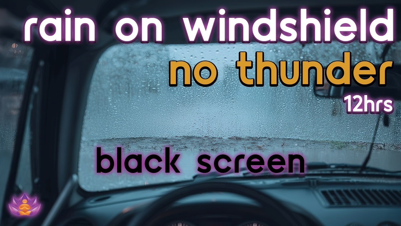 [Black Screen] Sleeping Inside a Car | Rain on Windshield &ndash; No Thunder | Rain Sounds for Sleep