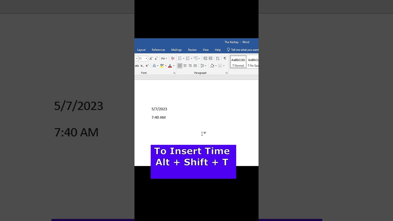 Quickly Insert Date and Time in Word