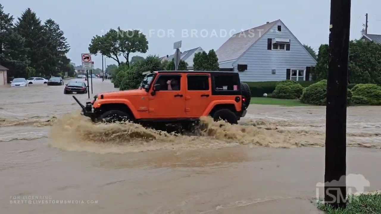 07-09-2023 Reading, PA - Major Flash Flooding Brings National Guard For Rescues As Towns Flood