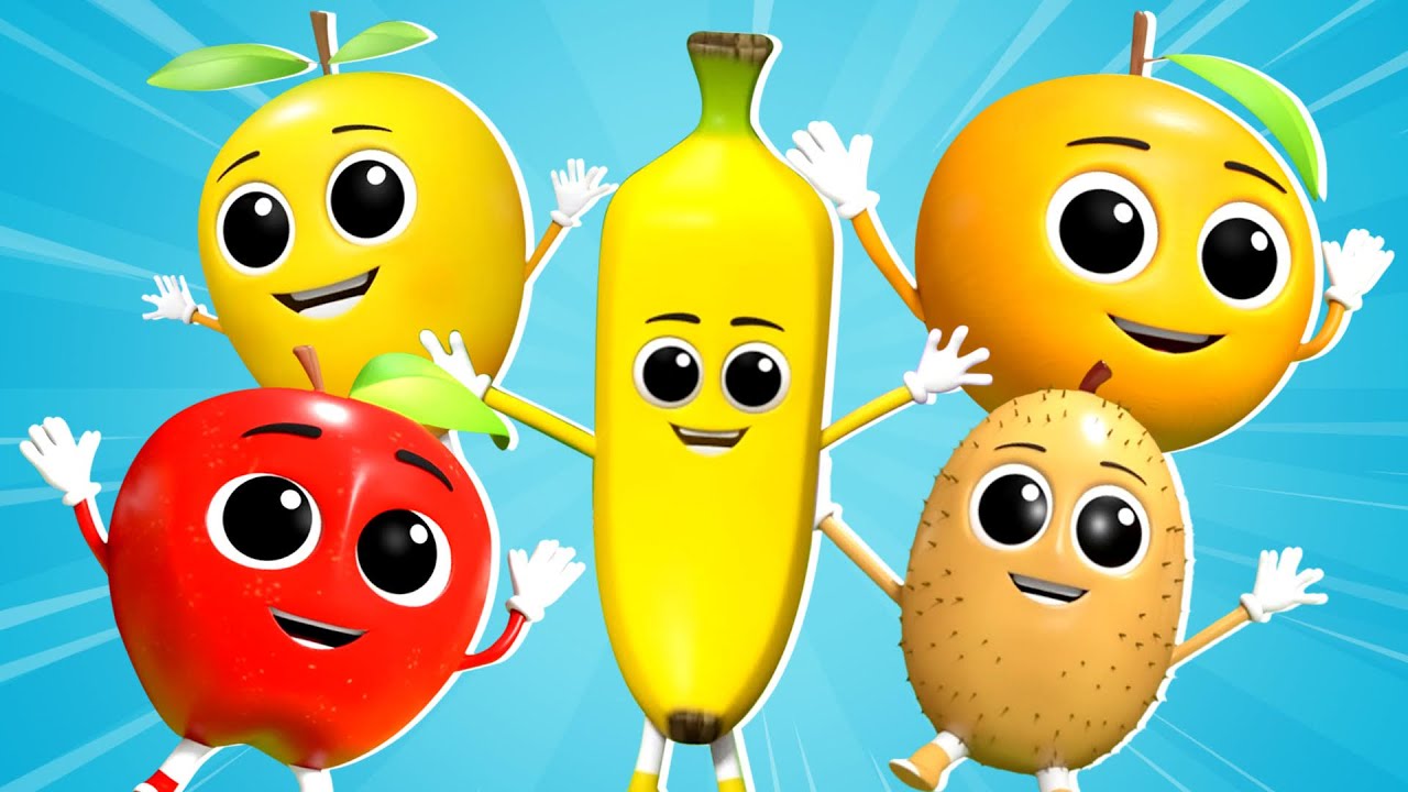 Five Little Fruits Jumping On The Bed Nursery Rhyme And Kids Song