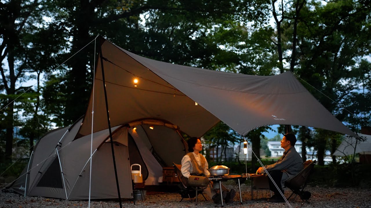 [Кемпинг] Комфортный осенний кемпинг на Снежном пике/снежной вершине Land Nest/ASMR/уютный кемпинг