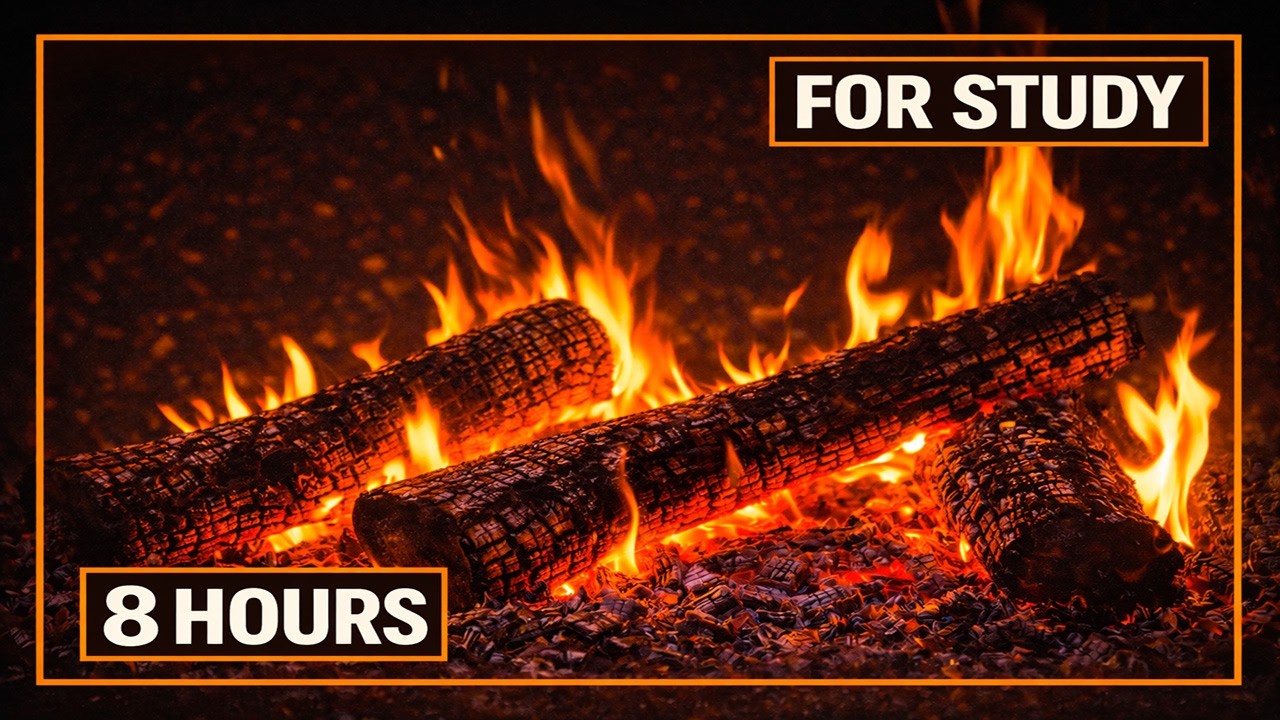 8 Hour Fireplace Crackling Fire 🔥 No Music | Sleep, Study, Relax