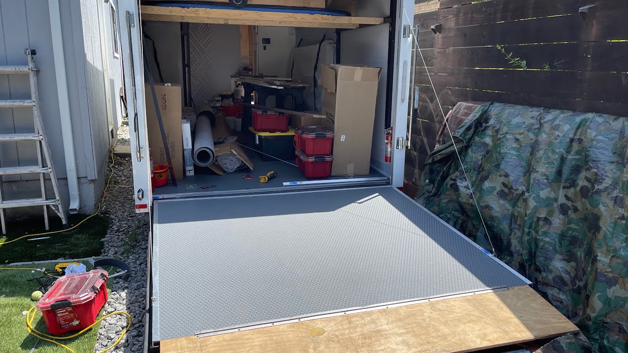 Cargo Trailers Conversion ramp door insulation and rubber flooring￼
