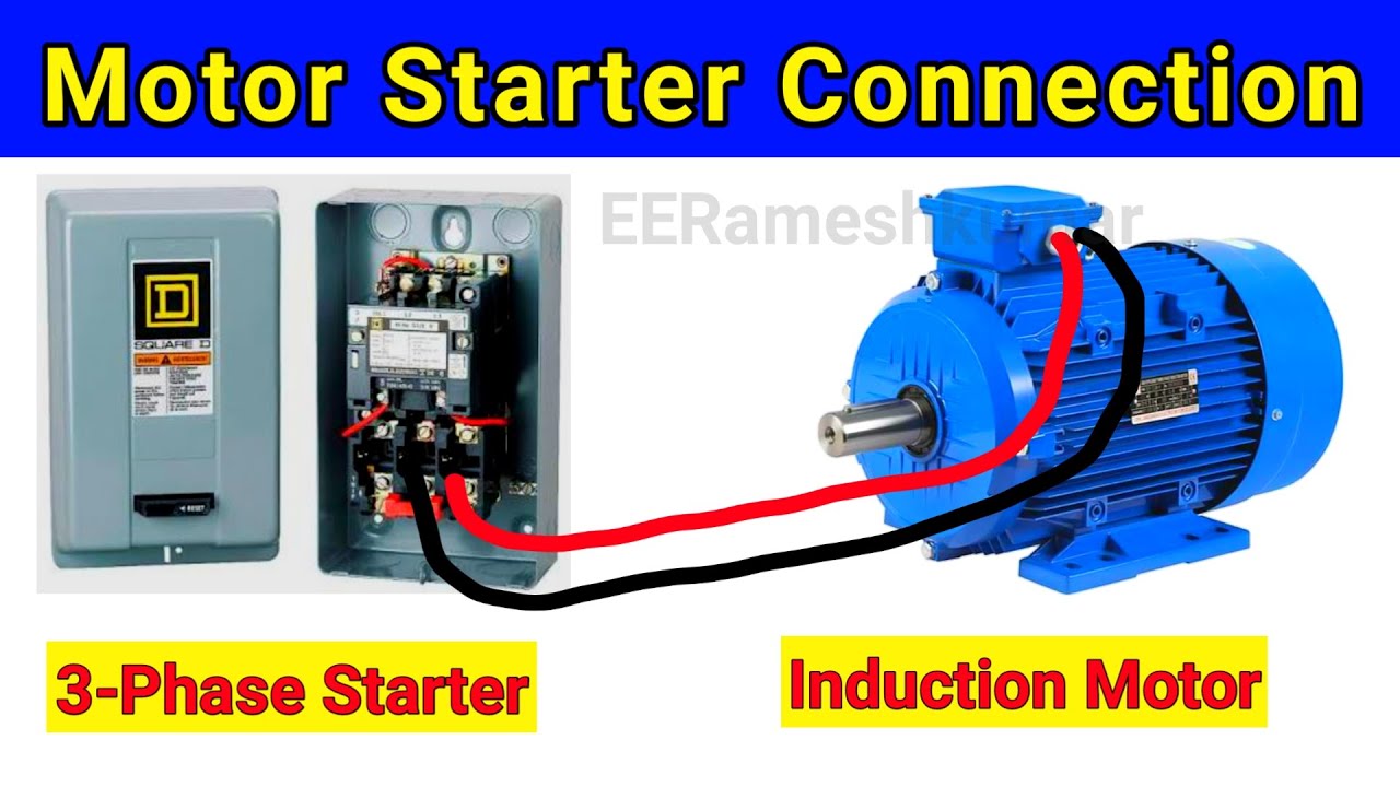 How to Connection 3 Phase Starter to Single Phase Motor | DOL Starter Connection | 1-Phase Motor