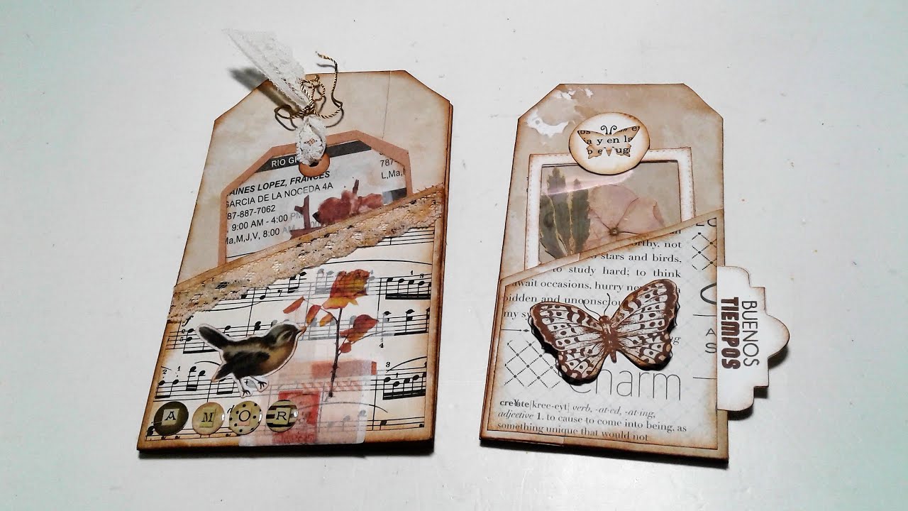 Entintando papel con café- Tag Triple