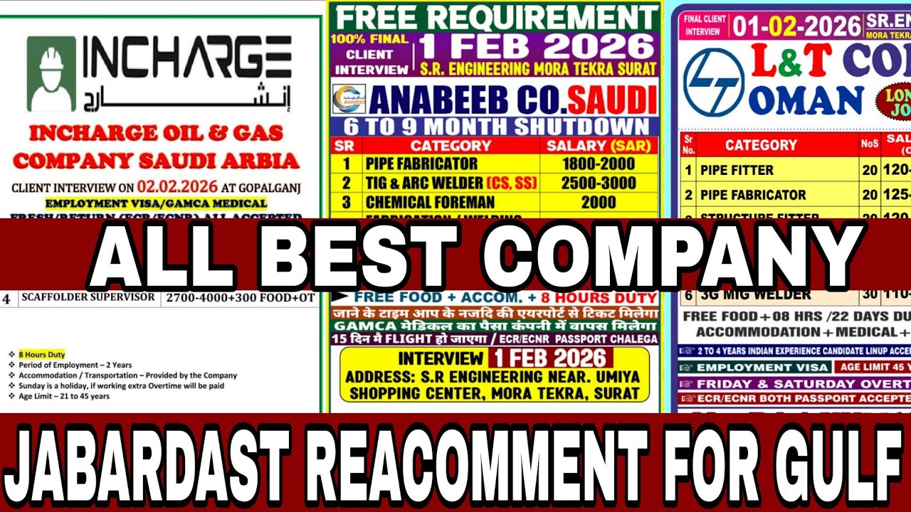 Jabardasth recruitment ll For Gulf ll Oman Qatar ll Dubai UAE ll Russia Saudi Arabia in@YtGulf1M