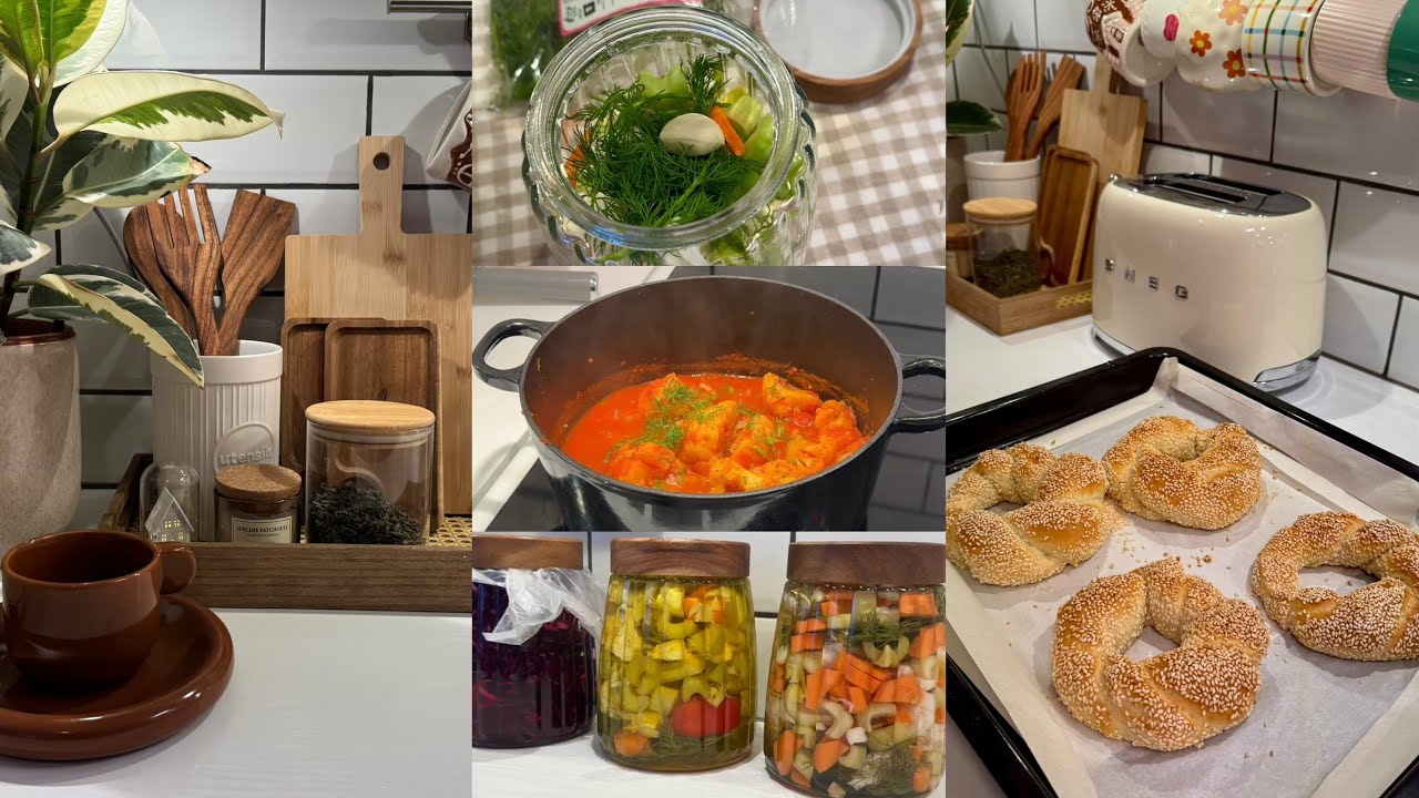 Slow living in Sweden/ Cozy January vibes/ Baking Turkish bread 🥯/ Homemade pickles 🥕/ Silent vlog 🫧
