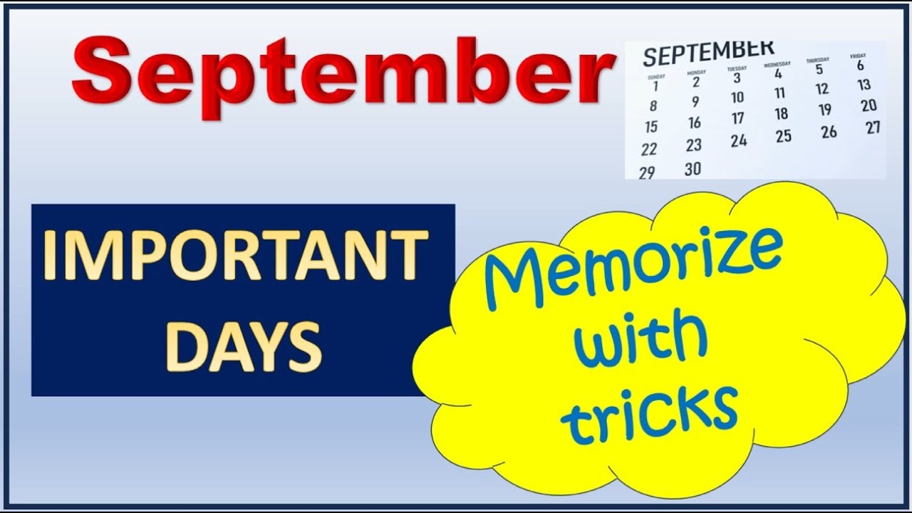 September Important Days Trick || Memorize September important days - STORY | MCQ September Days