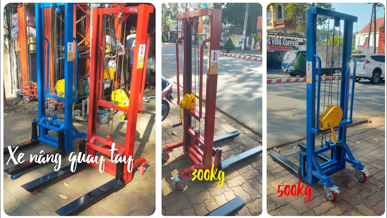 xe nâng quay tay 2 mẫu 300kg và 500kg