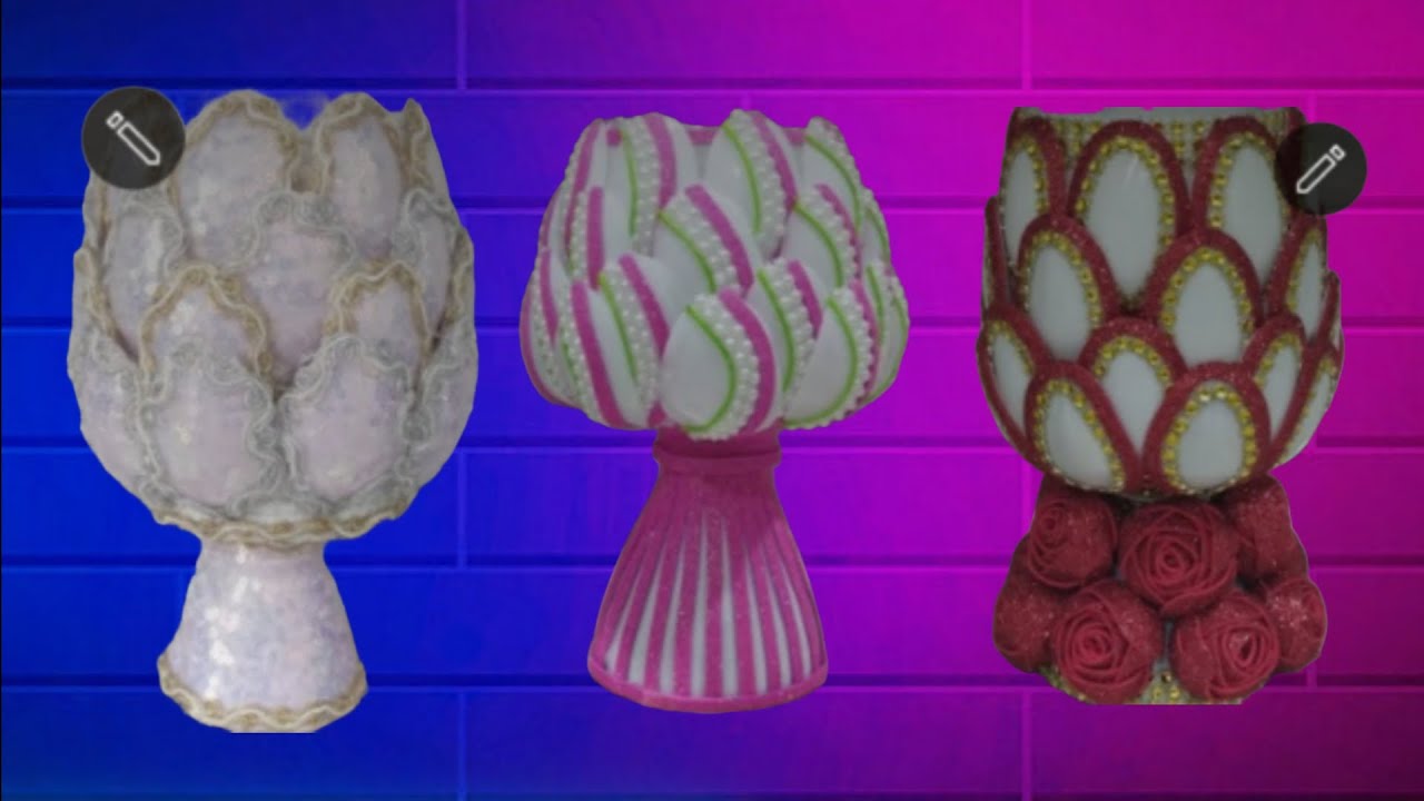 3 оригинальные идеи вазы из пластиковых ложек/3 original ideas for vases made from plastic spoons