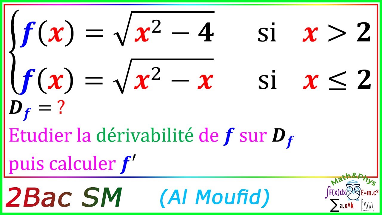 La Dérivabilité d'une Fonction - Dérivabilité sur un Intervalle - 2 Bac SM - [Exercice 2]