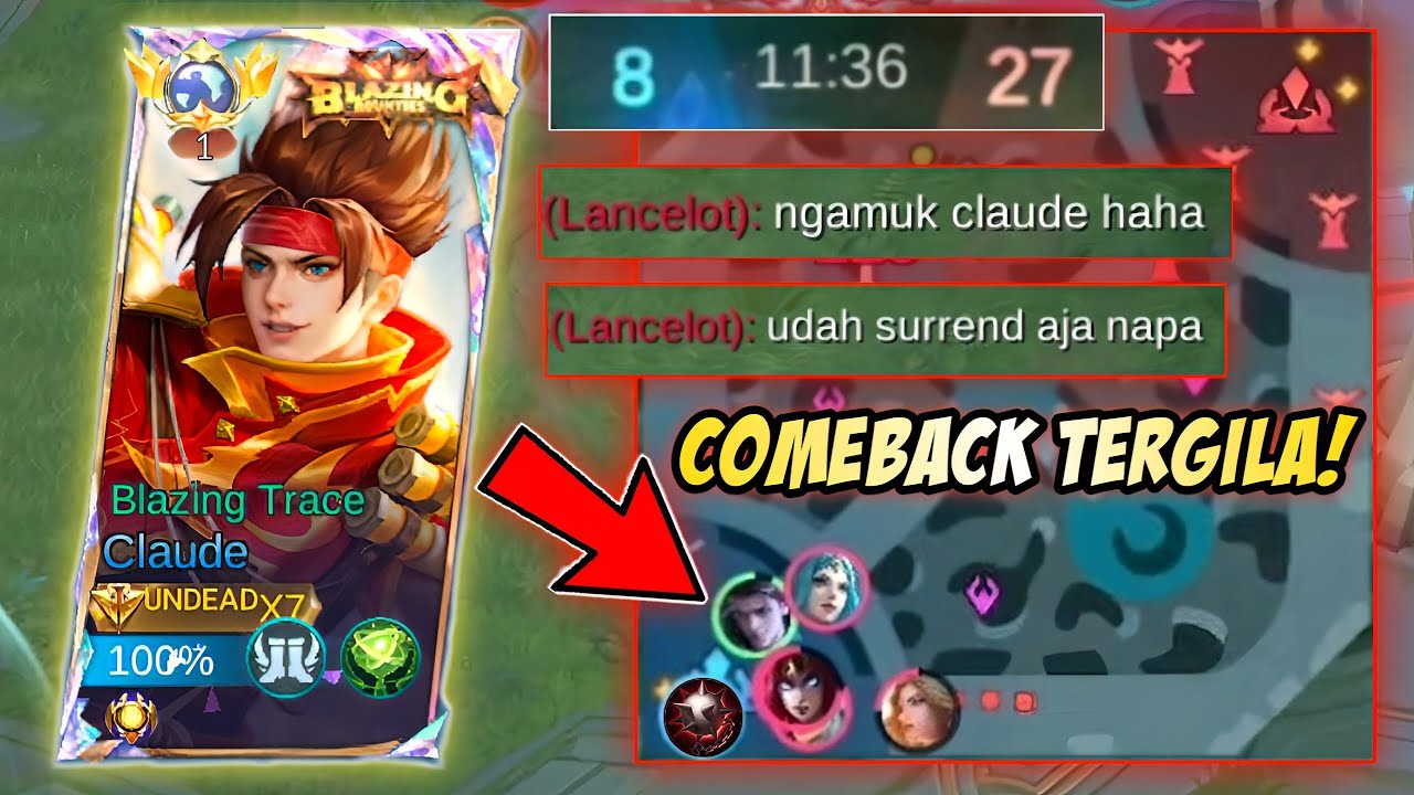 MEKANIK GILA GLOBAL CLAUDE! MATCH UDAH DIPASTIKAN KALAH TAPI BISA COMEBACK! GIMANA CARANYA? | MLBB