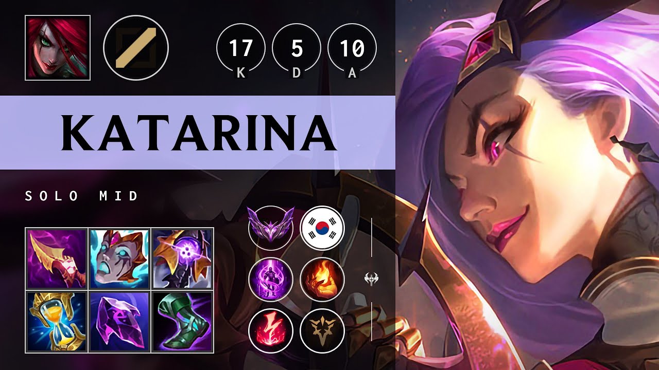 Katarina Mid vs Tristana: Triple Kill, Godlike - KR Master Patch 14.18