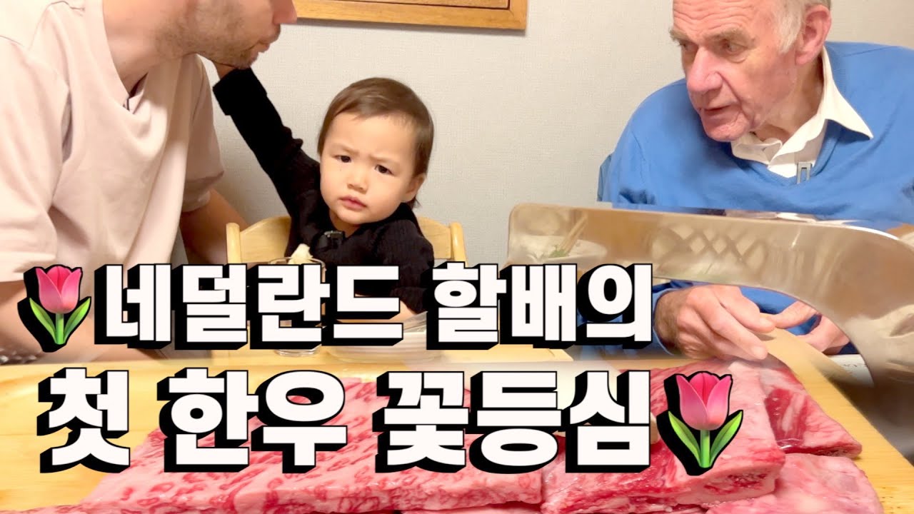 최고급 갈비를 처음 맛 본 네덜란드 할아버지 반응! | 진돗개가족 vlog