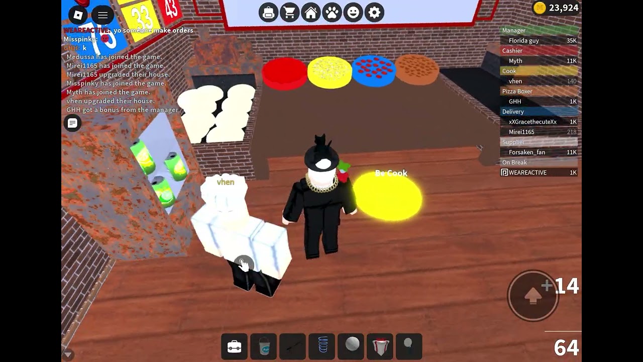 Work at a pizza place