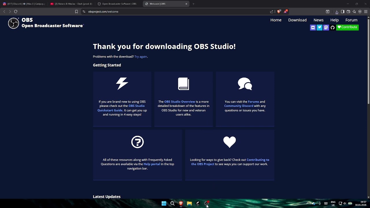 Jak pobrac obs studio
