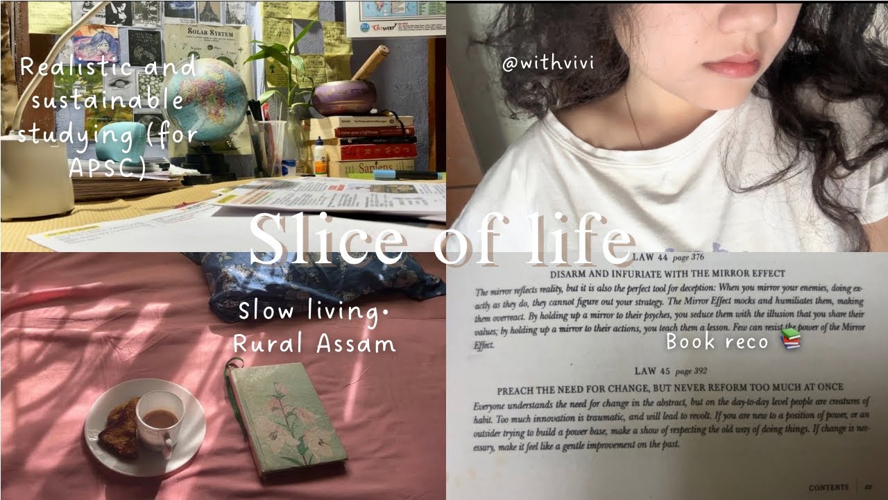 APSC study vlog| Book reco 📖| Sustainable studying| Slow living in Rural Assam 