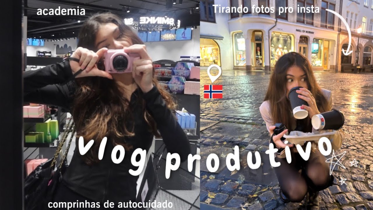 vlog| um dia produtivo comigo morando sozinha 💕🛍️🇳🇴 *comprinhas de autocuidado, academia, fotos …*
