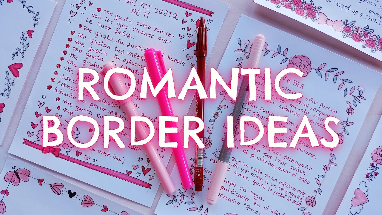 BORDER DESIGNS for ROMANTIC PROJECTS  💘LOVE LETTER and VALENTINE'S CARD IDEAS #loveletter