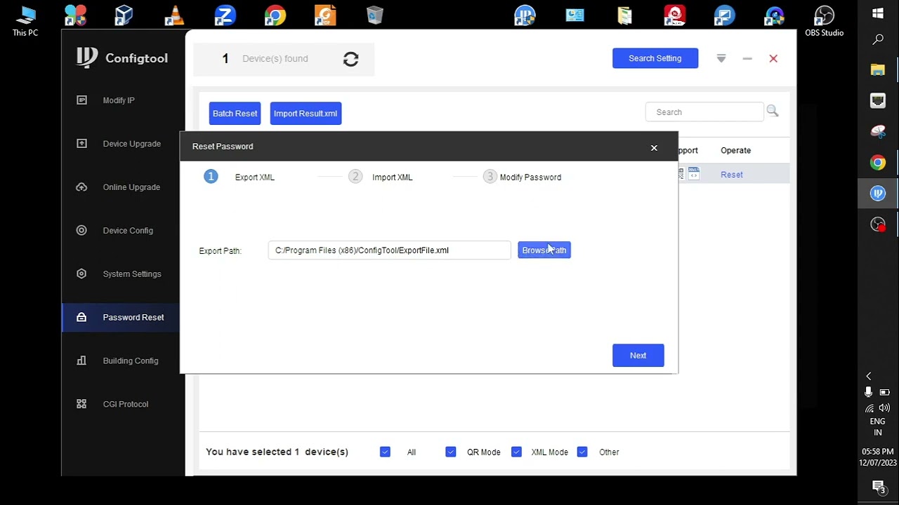 Dahua IP Camera Password Reset Using IPConfig tool XML File