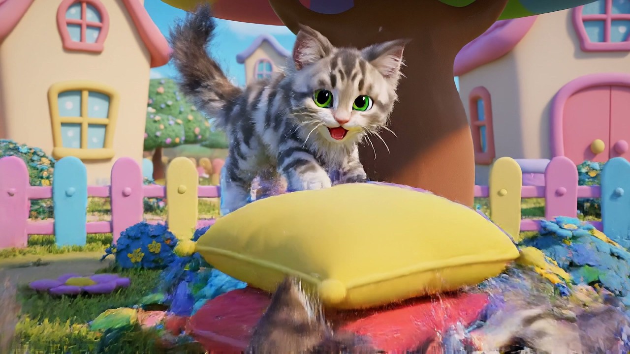 Cinco Gatitos con Bigotes Esponjosos Ronronean | Canciones de Mascotas y Rimas Infantiles