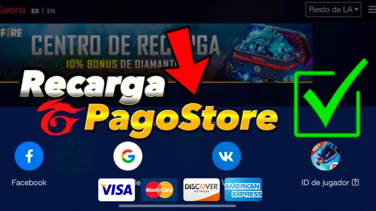 Como recargar DIAMANTES 💎 en PAGOSTORE con tarjeta de CRÉDITO o DÉBITO 💳