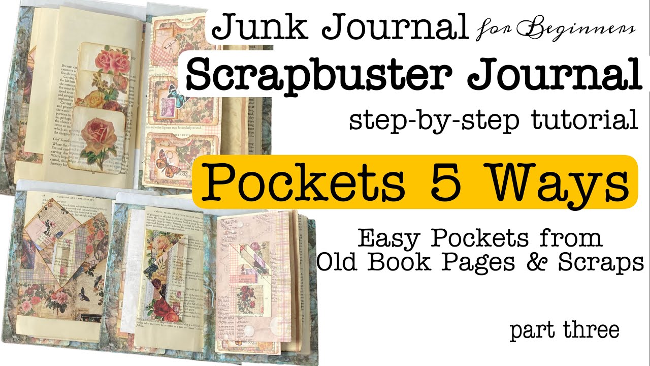 How to Create 5 Different Easy Styles of Journal Pockets. Beginners Tutorial.