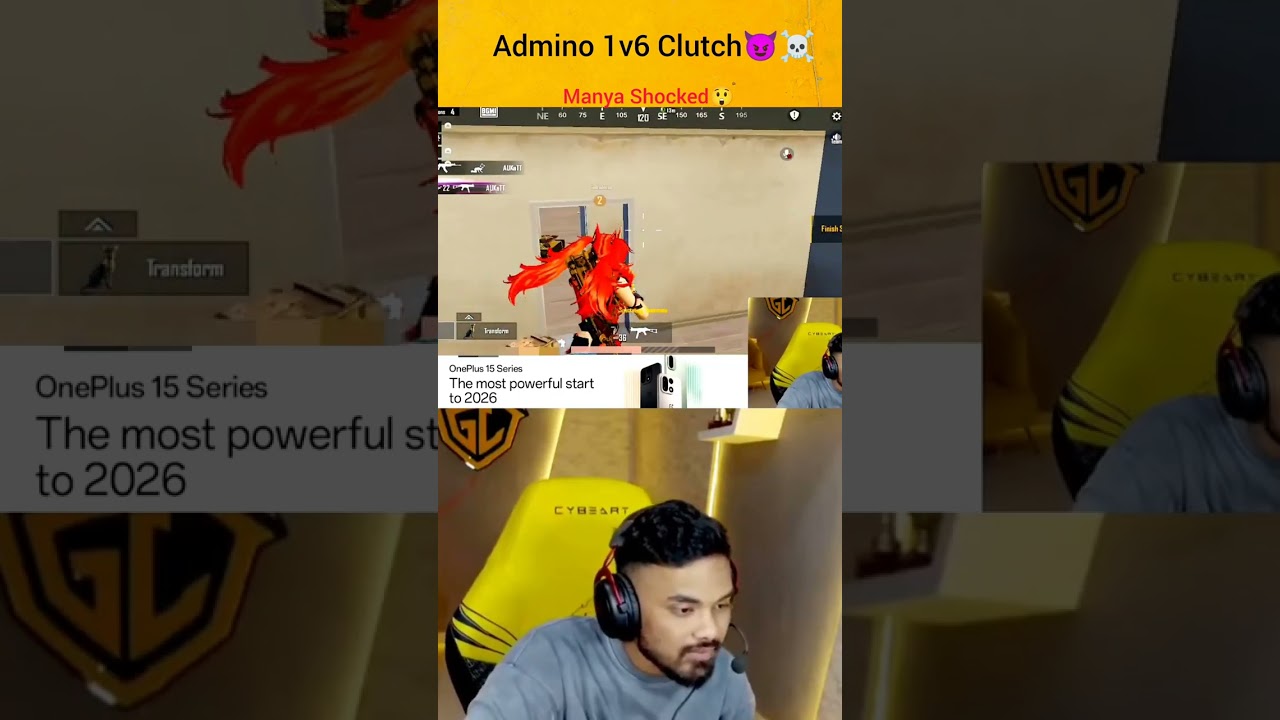 Manya Shocked Admino 1v6🥵🤯 | Wait For End | Jonathan Gaming 