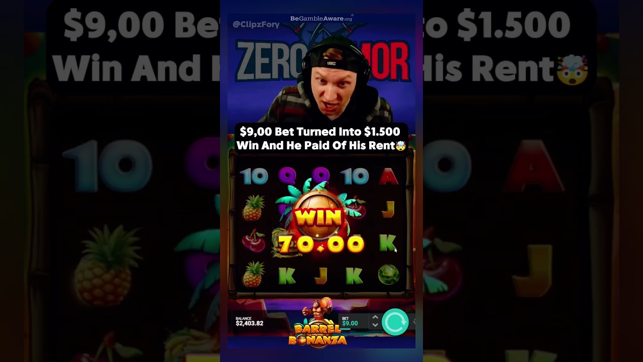 2 Spins Paid Of His Rent..#slots #casino #bigwin #barrelbonanza #viral #shorts #short