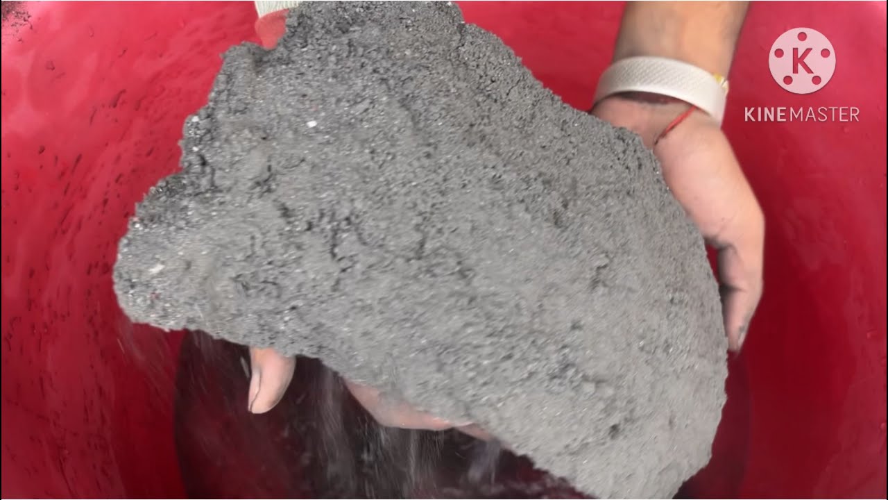 Pure charcoal floor and water crumbling #satisfying