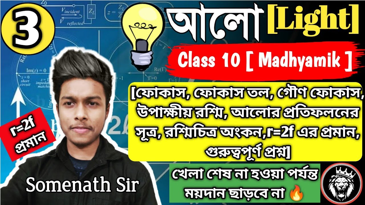 Light Class 10 WBBSE|Alo Class 10|আলো|Chapter-5|Optics|r=2f এর প্রমান|Somenath Sir|#3