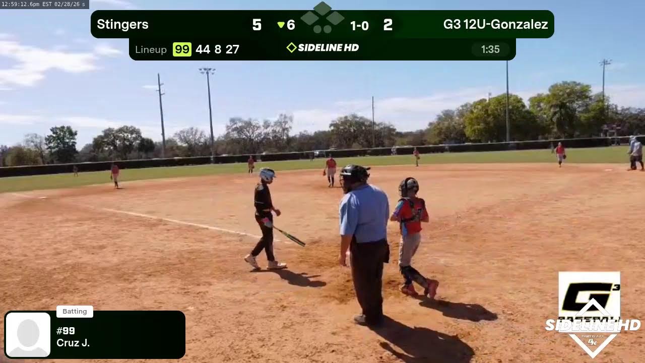 G3 12U-Gonzalez vs. Stingers (2026.02.28)