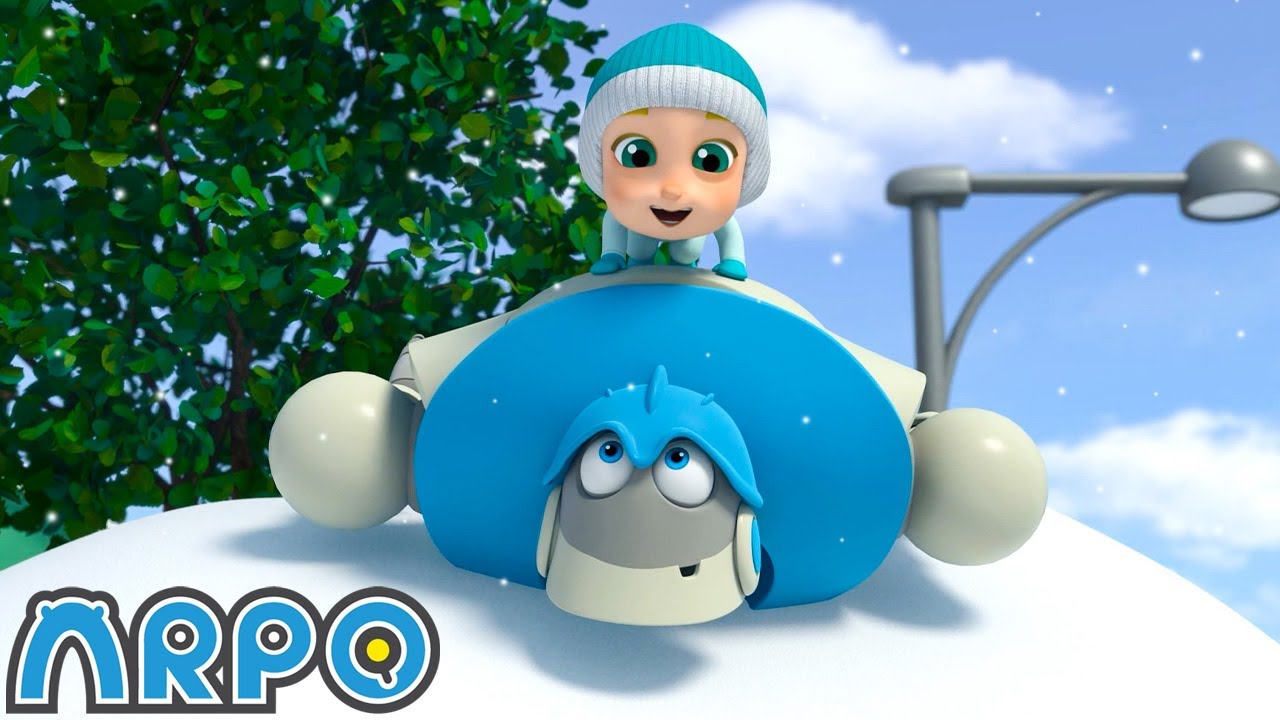 Sliding On Snow! | ARPO The Robot | Funny Kids Cartoons | Moonbug Kids