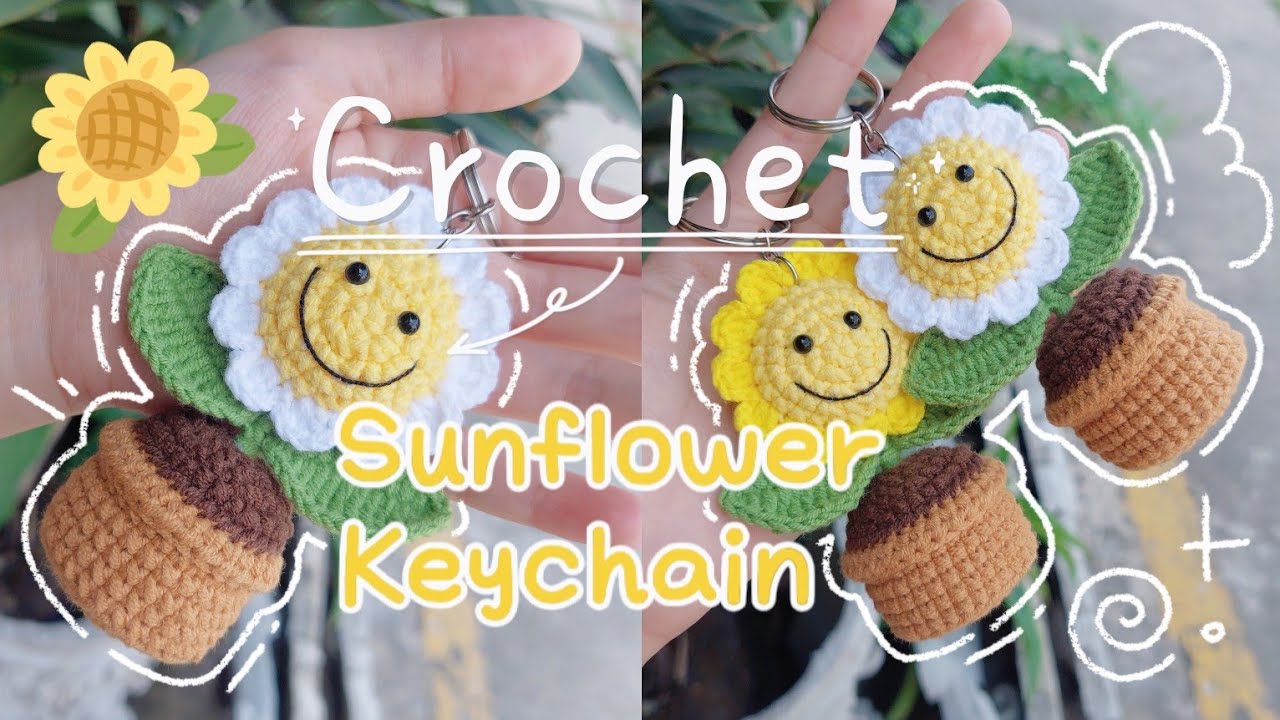 Crochet Small Sunflower 🌻 | Crochet Sunflower Pot 🌻🌞 | Móc Chậu Hoa Hướng Dương bằng len | Lem'n Do