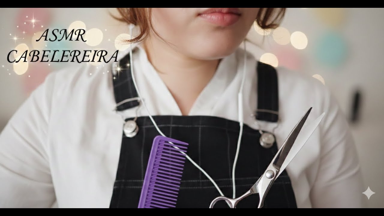 ASMR Roleplay Cabeleireira 💇‍♀️ Corte de cabelo, Sussurros, Sons Inaudíveis e Relaxamento Profundo