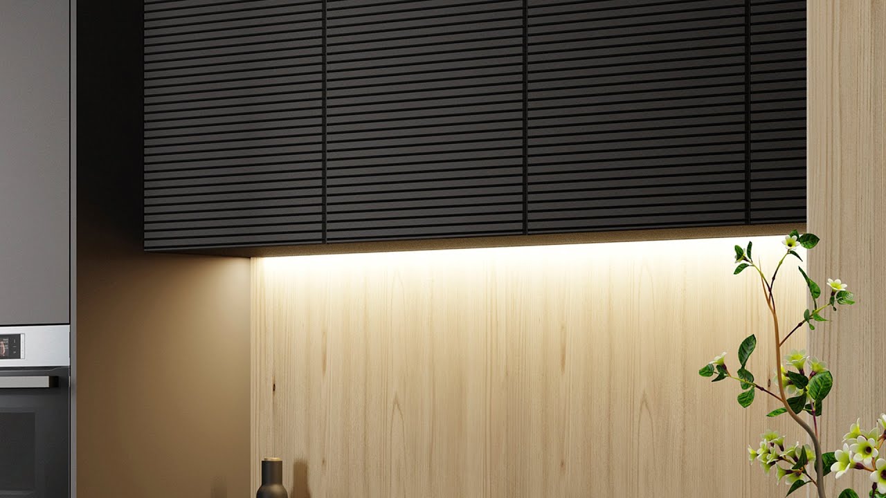 Maxxima LED Under Cabinet Strip Light, Hardwired, 3000K Warm White, White, 120V Cove Light