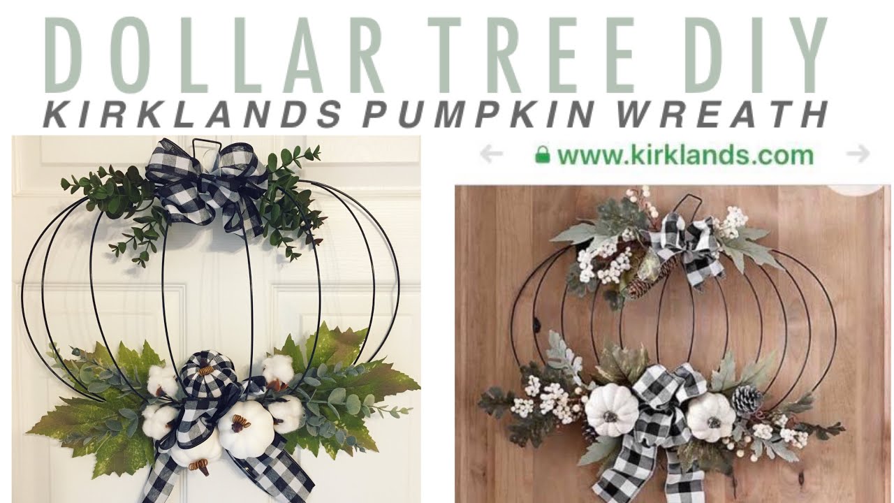 Dollar tree pumpkin wreath |  DIY Kirklands Dupe | fall Crafts