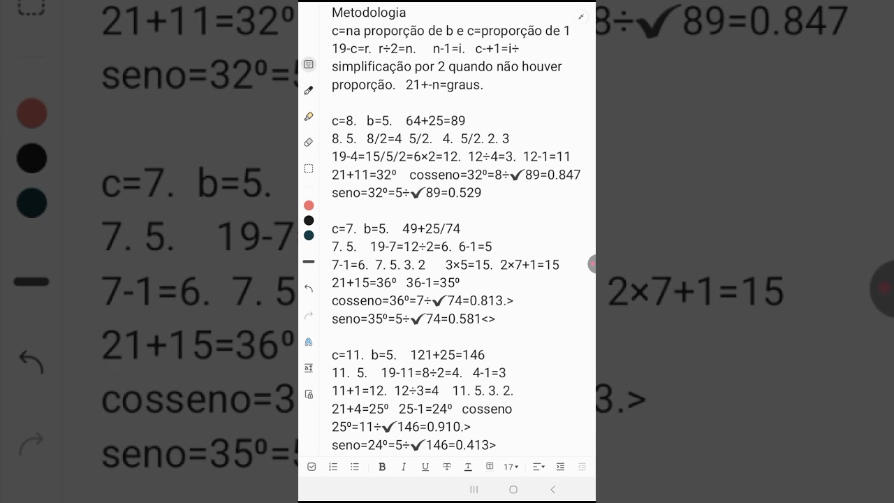 Metodologia para relação de triângulos reformulações 
