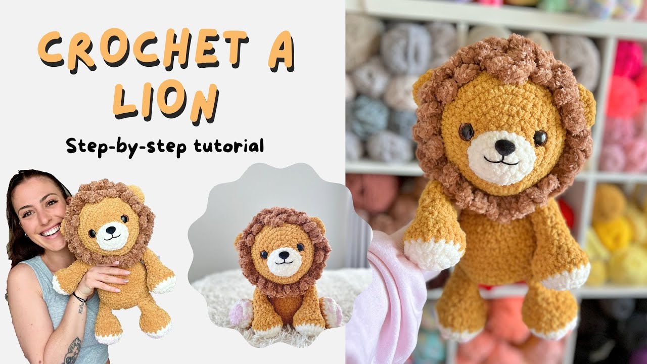 Crochet LION Amigurumi Tutorial Step- By- Step - Now sew Body - How to crochet LION plush - Eng/ Fr