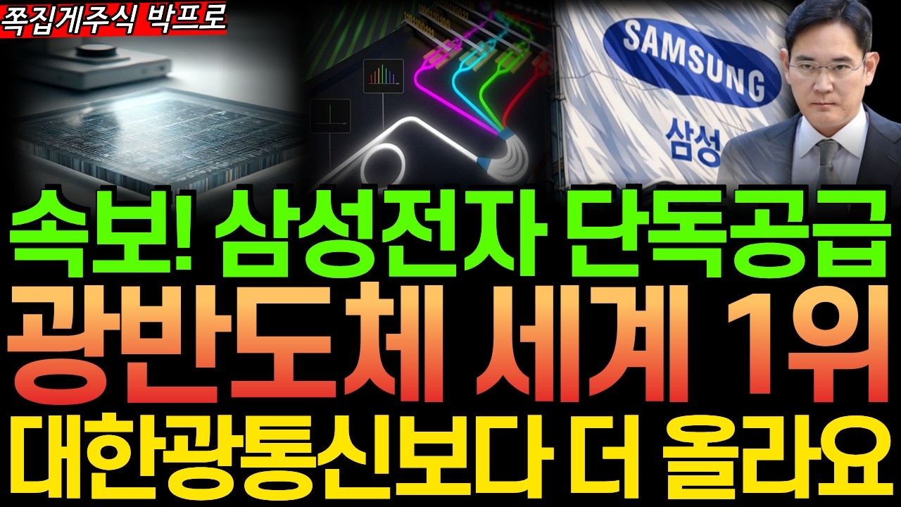 [주식] 속보! 삼성 에 독점공급 ! 광통신 광반도체 세계1위 '이 기업' 전쟁 끝나면 대한광통신 보다 더 올라요 #삼성전자 #유리기판 #광통신 #실리콘포토닉스 #cpo #cxl