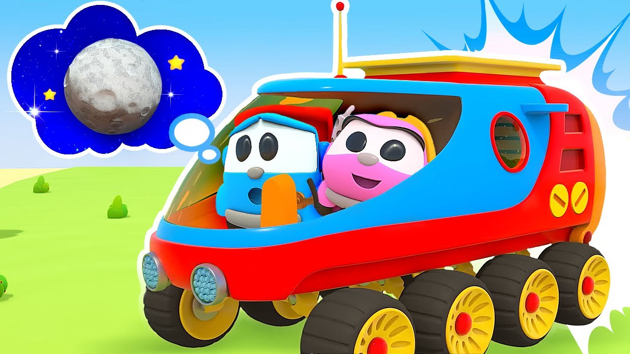 Car cartoons for kids & Baby cartoon full episode - Leo the truck & Moon rover for funny robots