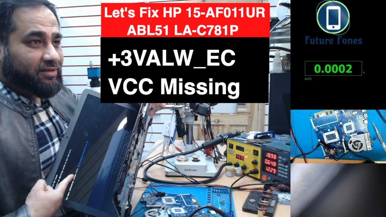 Let's Fix A No Power HP 15-AF011UR ABL51 LA-C781P -  #+3VALW_EC , 