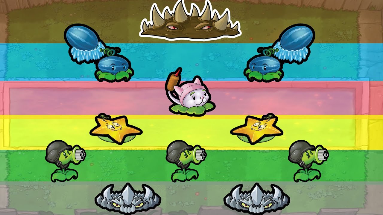 6 Rows, 6 Plant Colors | PvZ Bonus Challenge
