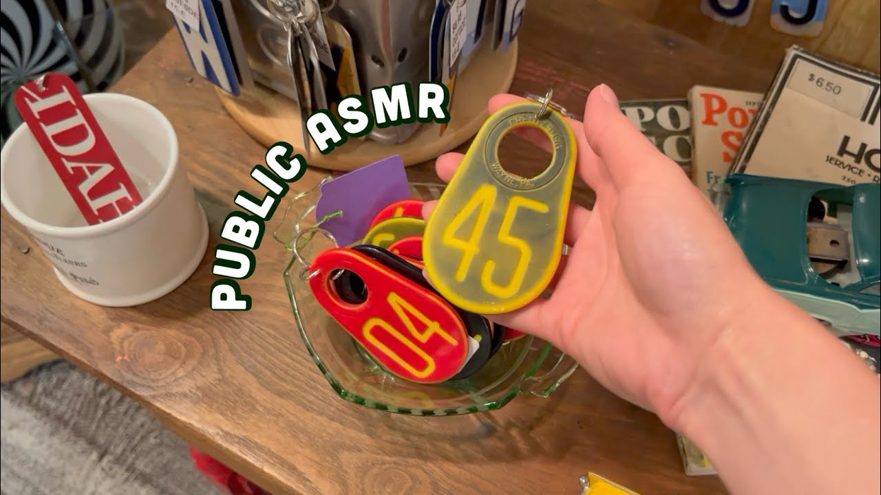 Public ASMR Walkthrough in a Vintage Market (soft spoken with camera tapping)